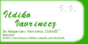 ildiko vavrinecz business card